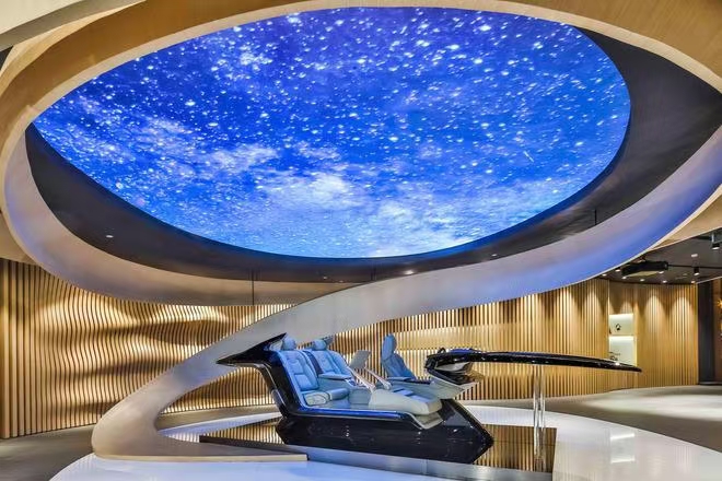 星空艺术软膜天花亮灯后的空间效果